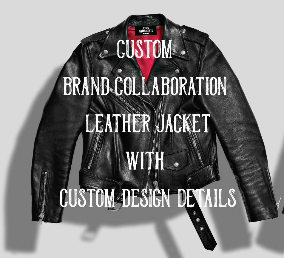 Custom BRAND COLLABORATION leather jacket with custom design details