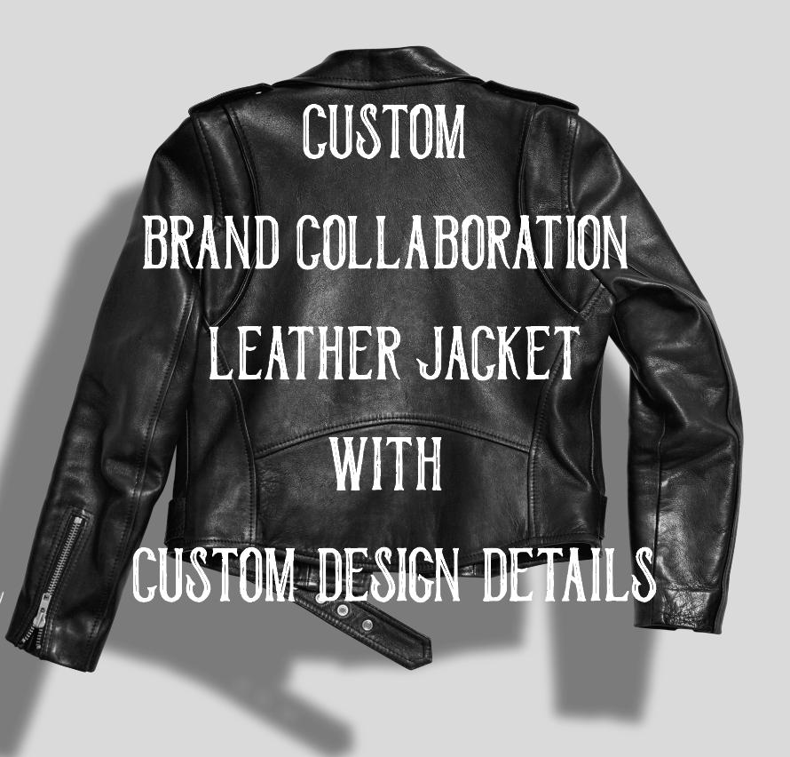 Custom BRAND COLLABORATION leather jacket with custom design details