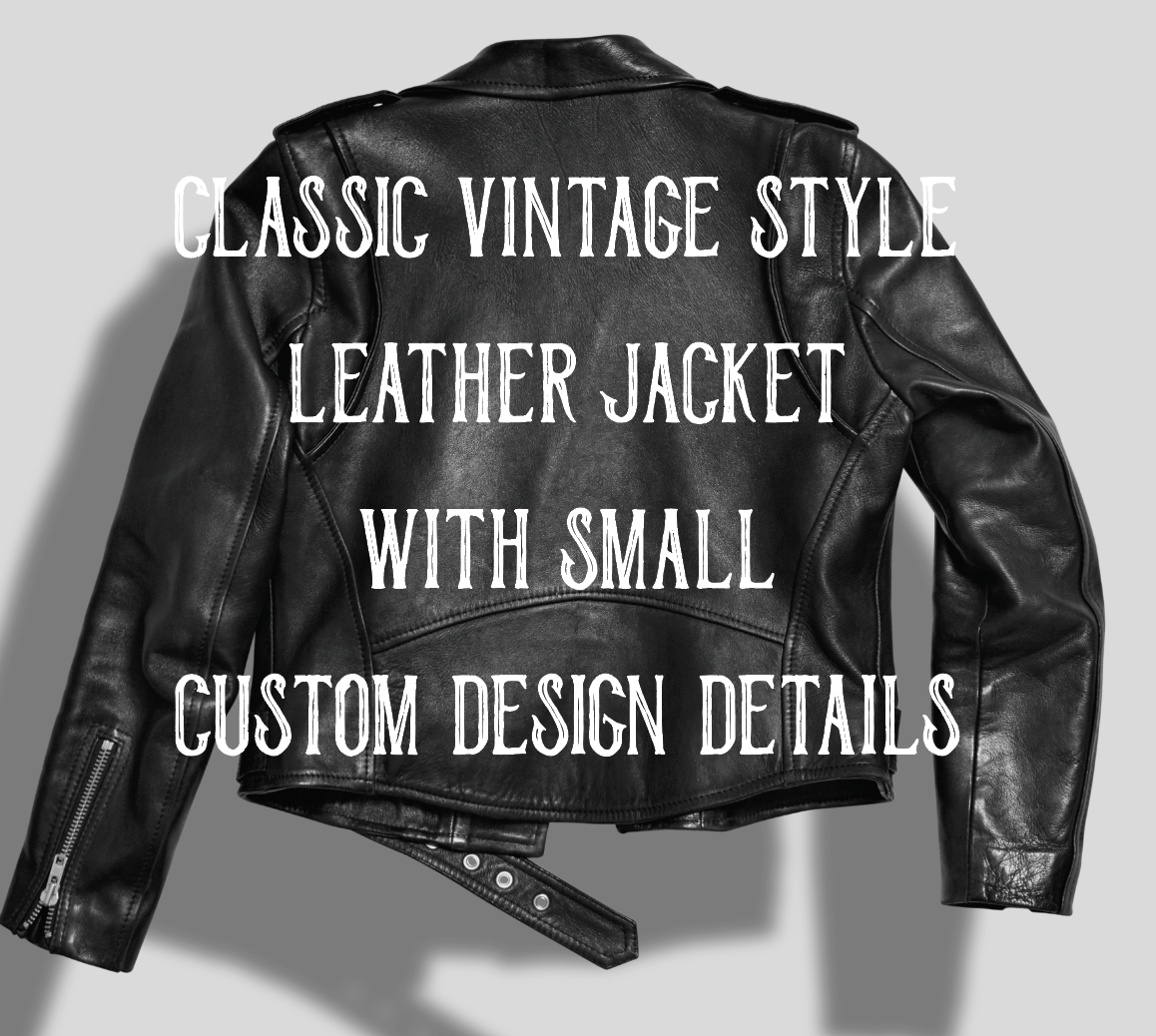 Classic VINTAGE leather jacket with custom details